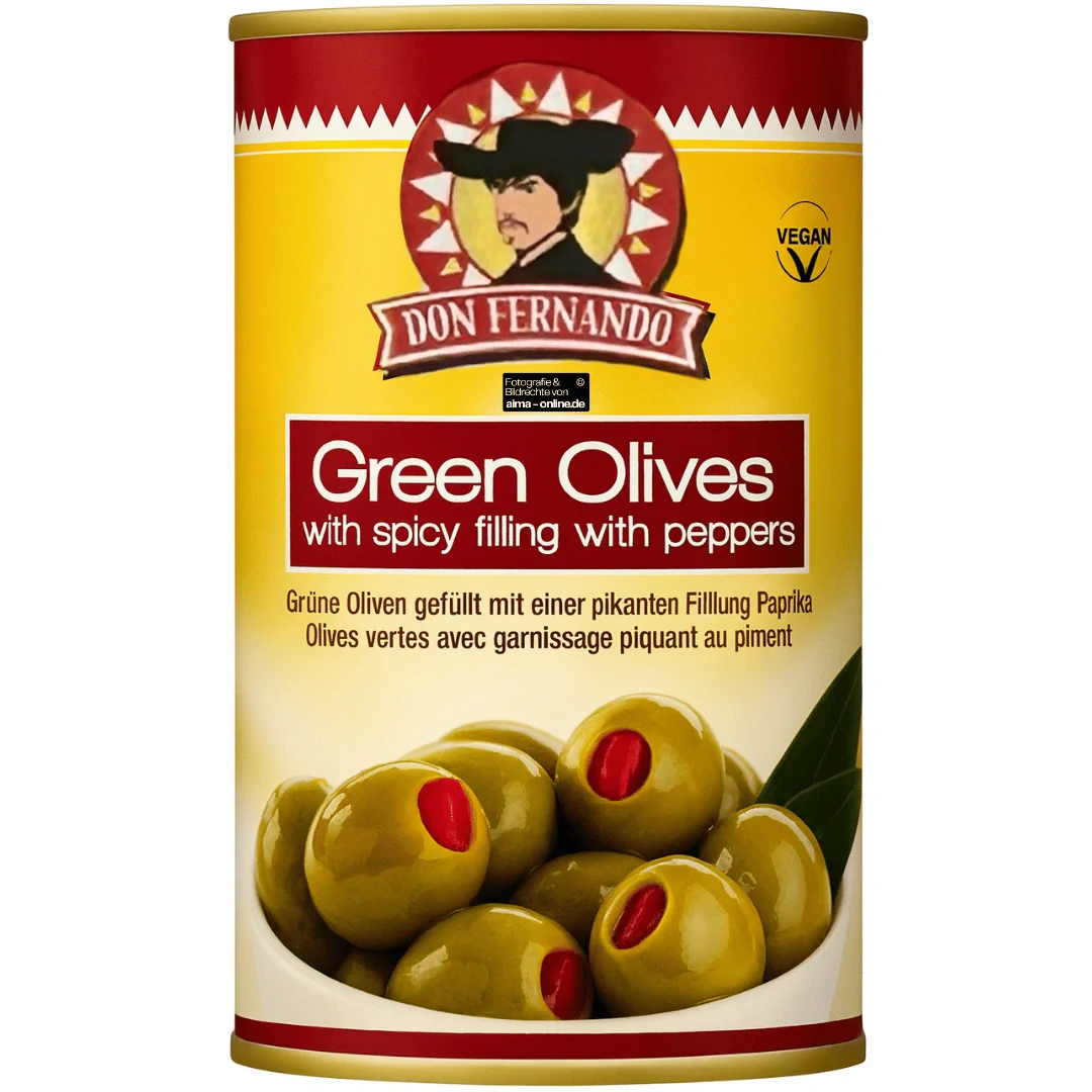 Don Fernando - Yeşil Zeytin, Grüne Oliven mit pikanter Paprikafüllung 350g