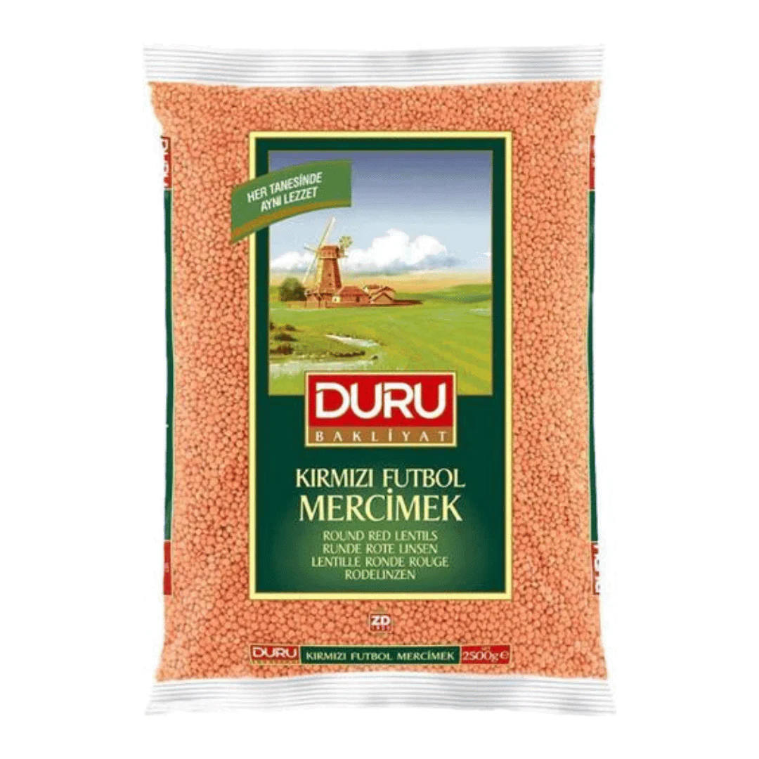 Duru Kirimizi Futbol Mercimek - Runde Rote Linsen 2500g