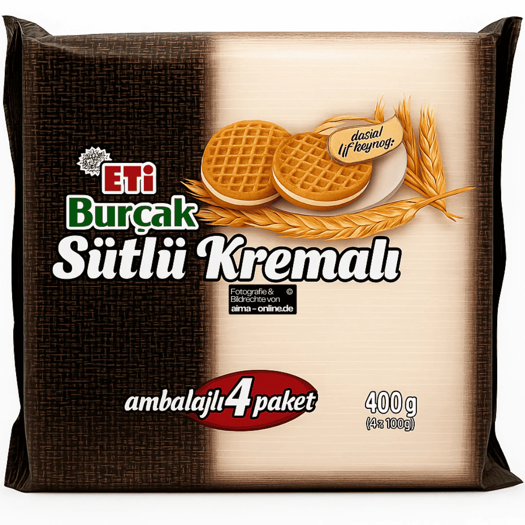Eti - Burcak Sütlü Kremali, Haferkeks mit Milchcremefüllung 400g