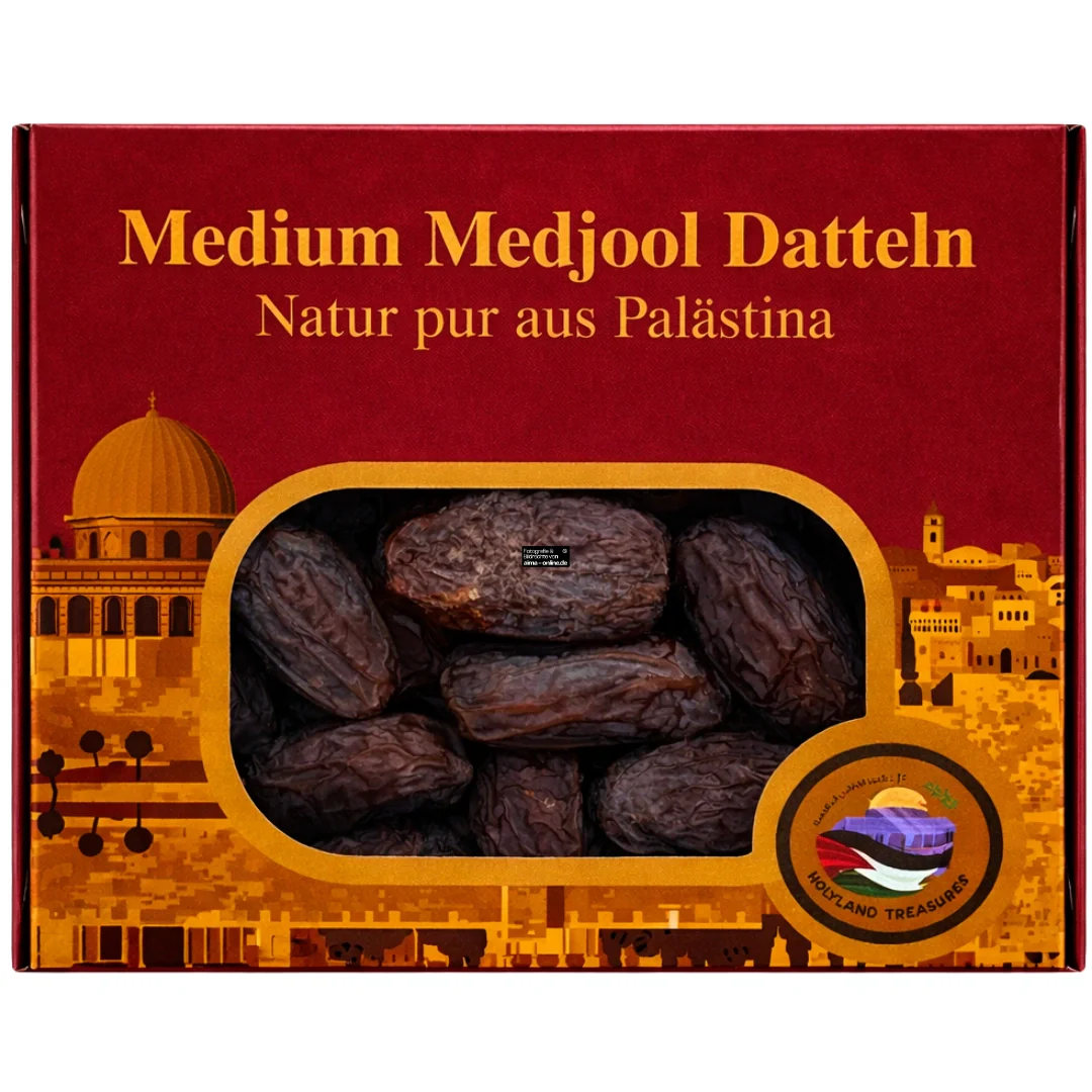 Holyland Treasures - Medium Medjool Datteln naturbelassen aus Palästina 750g