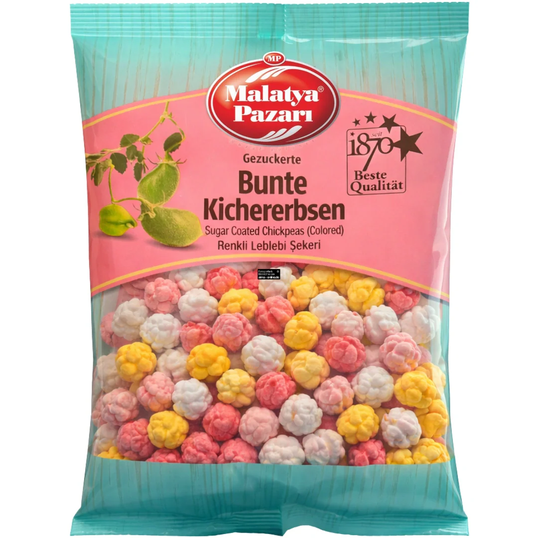 Malatya Pazari - Gezuckerte bunte Kichererbsen, Renkli Leblebi Şekeri 200g