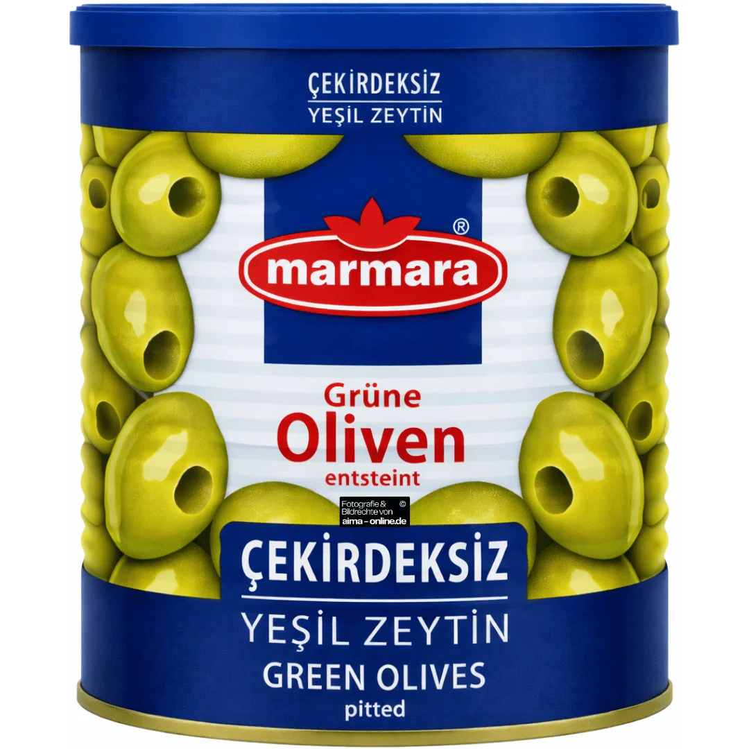 Marmara - Çekirdeksiz Yeşil Zeytin, Grüne Oliven entsteint 800g