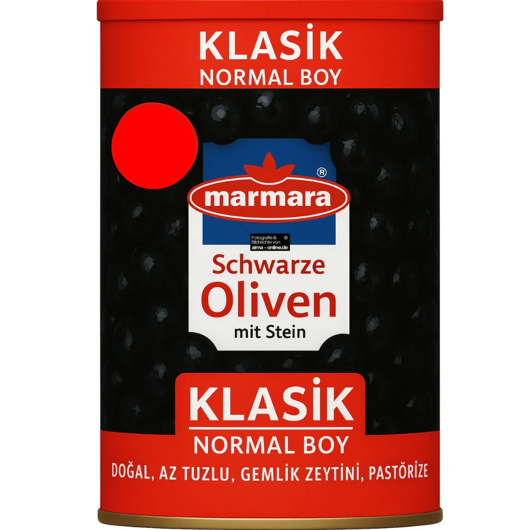 Marmara - Schwarze Oliven mit Stein, Siyah Zeytin Klasik 1300g