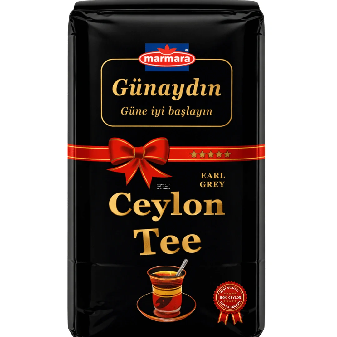 Marmara - Günaydın Earl Grey Schwarzer Ceylon Tee, Bergamotlu Yaprak Çay 400g