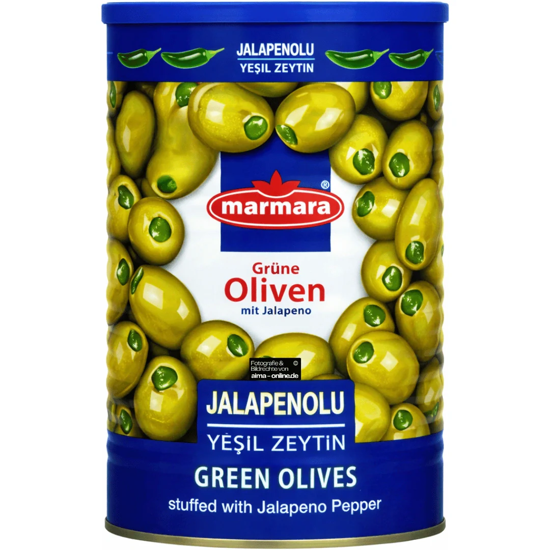 Marmara - Jalapenolu Yeşil Zeytin, Grüne Oliven mit Jalapeno 720g