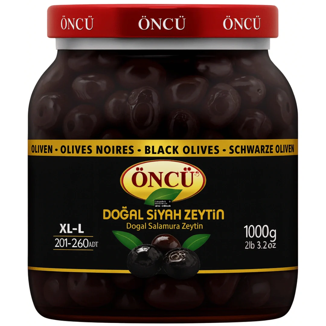 Öncü - Dogal Siyah Zeytin, Schwarze Oliven 1000g