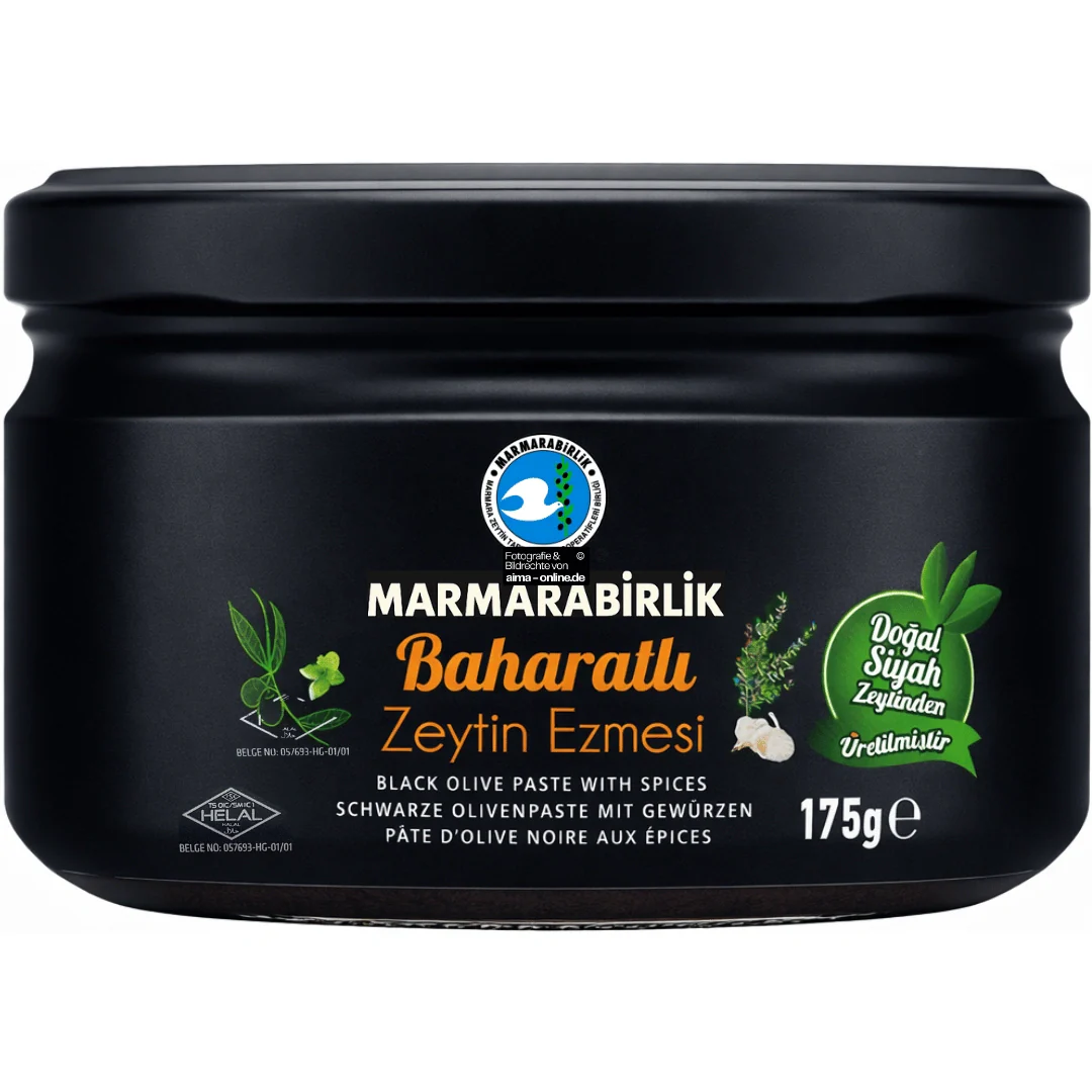 Marmarabirlik - Baharatli Zeytin Ezmesi, Schwarze Olivenpaste mit Gewurzen 300g