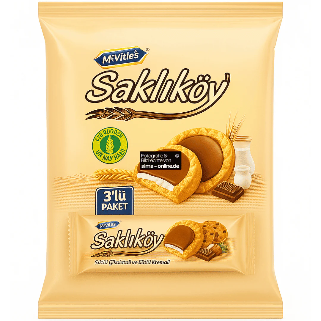 Sakliköy - Keks mit Schoko & Cremiger Füllung 3er Pack 300g