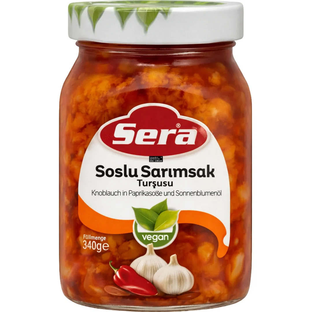 Sera - Knoblauch in Paprikasosse, Soslu Sarımsak Turşusu 340g