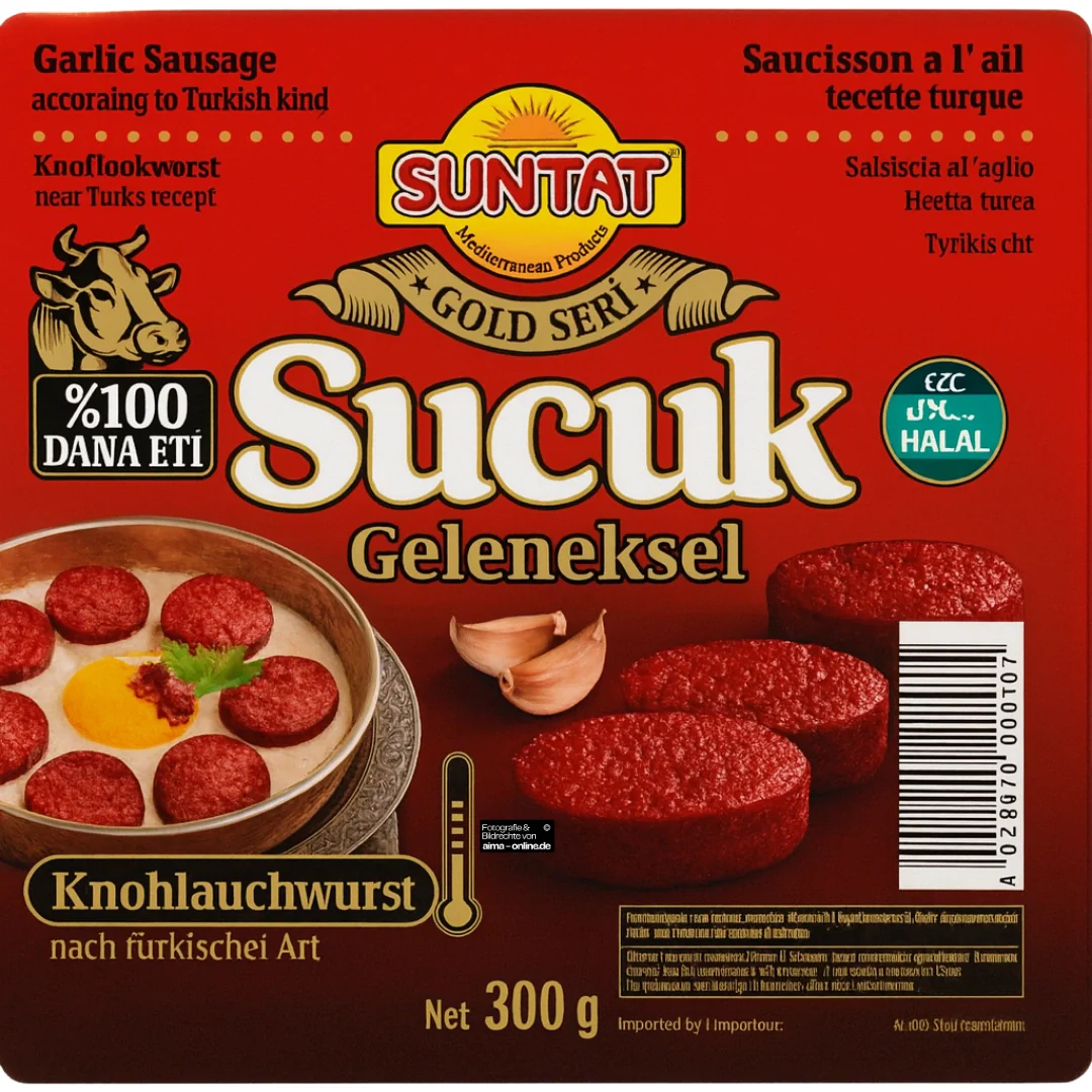 Suntat Gold - traditionelle Sucuk mit Knoblauch, Geleneksel Sucuk 300g
