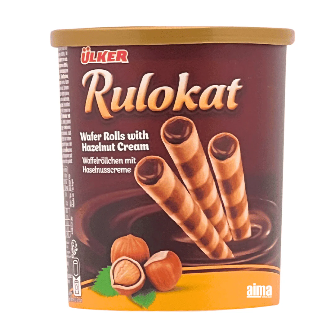 Ülker Rulokat Waffel Rolls, Waffelröllchen mit Haselnusscremefüllung 170g