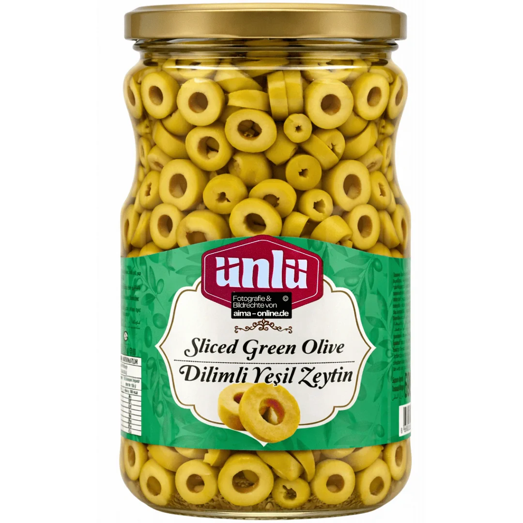 Ünlü - Dilimli Yeşil Zeytin, Geschnittene grüne Oliven 320g