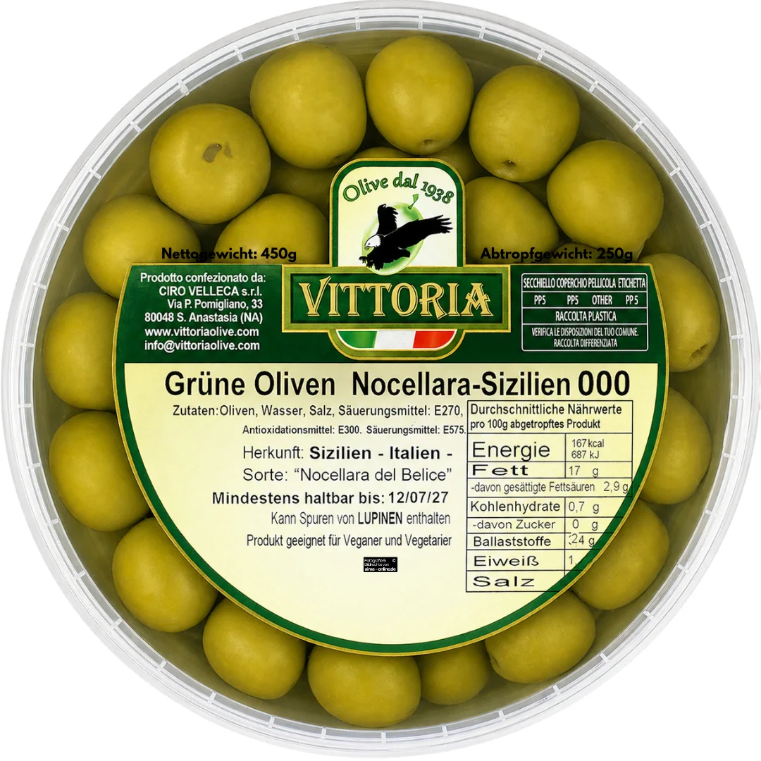 Vittoria - Grüne Oliven Nocellara del Belice Sizilien 250g