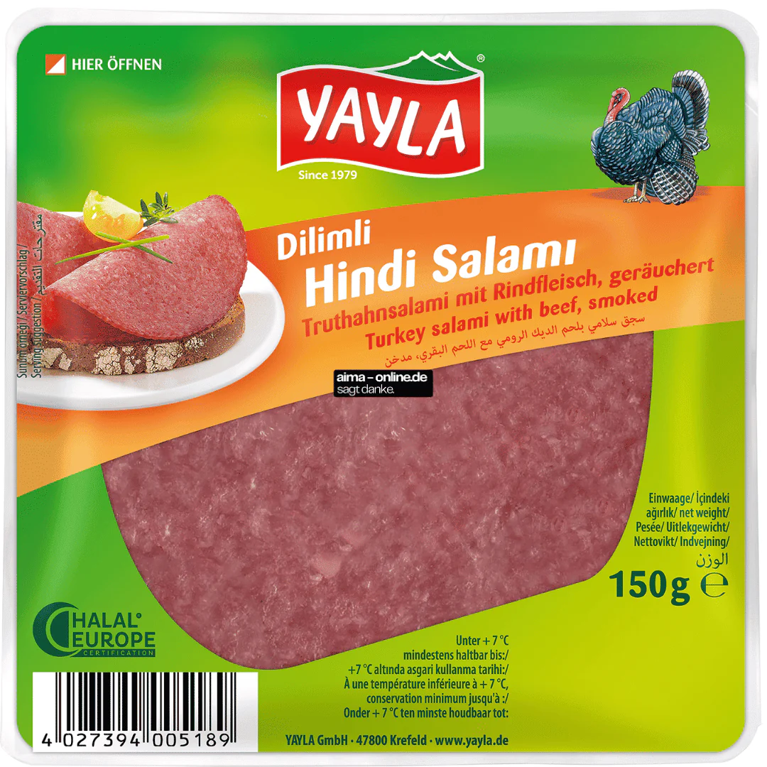 Yayla Truthahnsalami mit Rindfleisch 150g